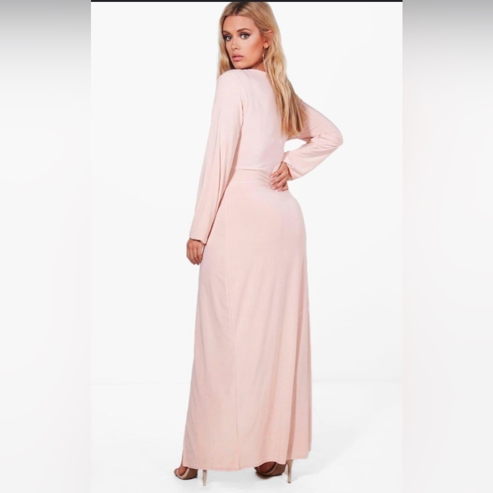 Boohoo Plus Lacey Wrap Front Slinky Maxi
Dress plus size 18